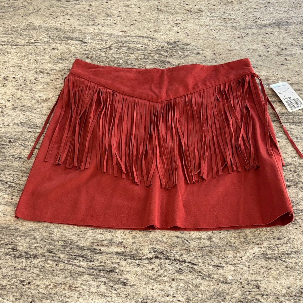Forever 21 Faux Suede Fringe Skirt